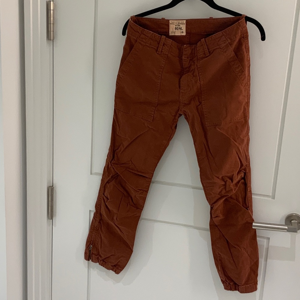Nili Lotan Women's Rust Colored Cargo Pants